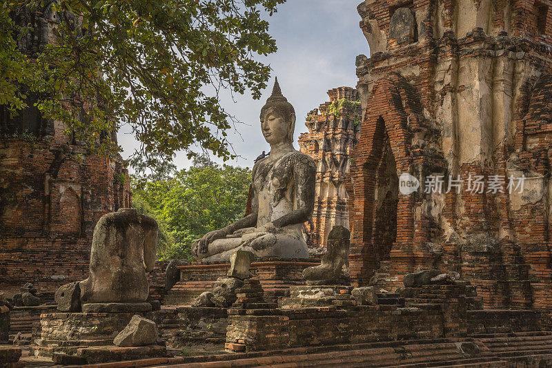 泰国著名的佛寺Yai Chaimongkol佛像